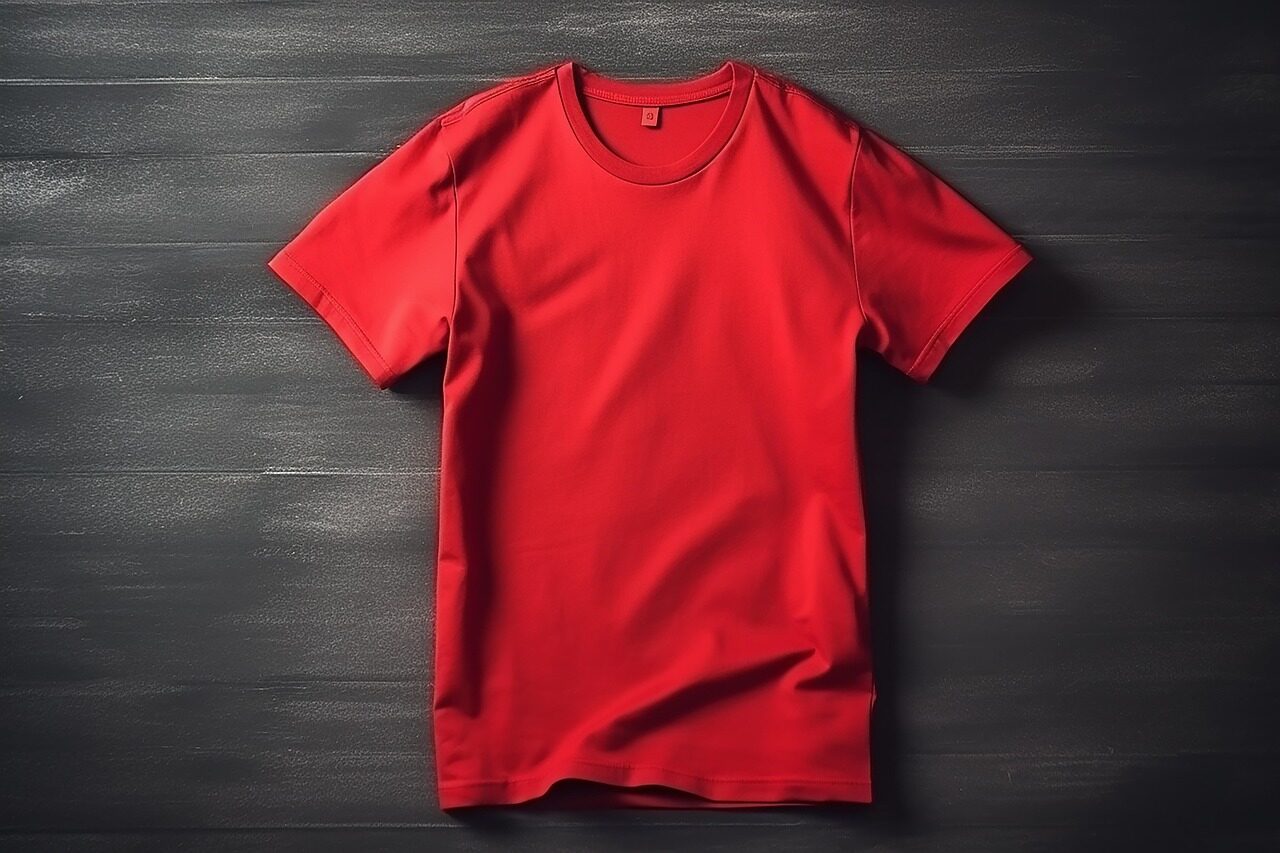 t-shirt, shirt, clothes, red, mockup, print, design, ai generated